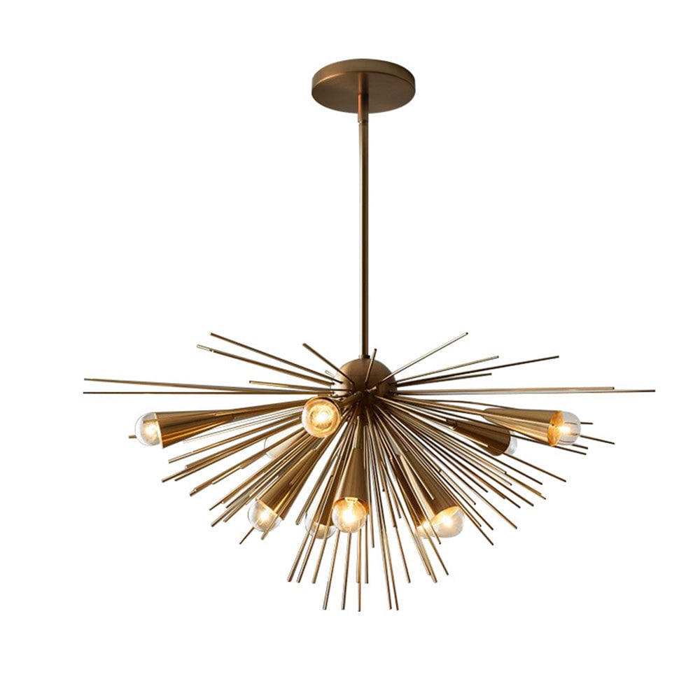 Mid-Century Modernist Brass Chandelier For Living Room - Lumpaz