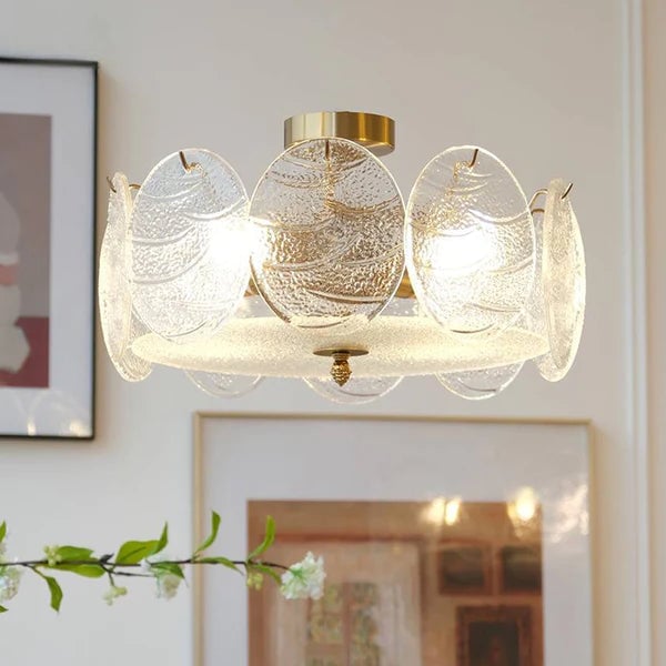 Modern Style Retro Glass Petals Ceiling Lamp - Lumpaz
