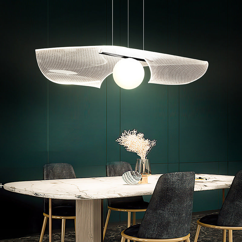 Modern Hat Shape Transparent Acrylic Pendant Light - Lumpaz
