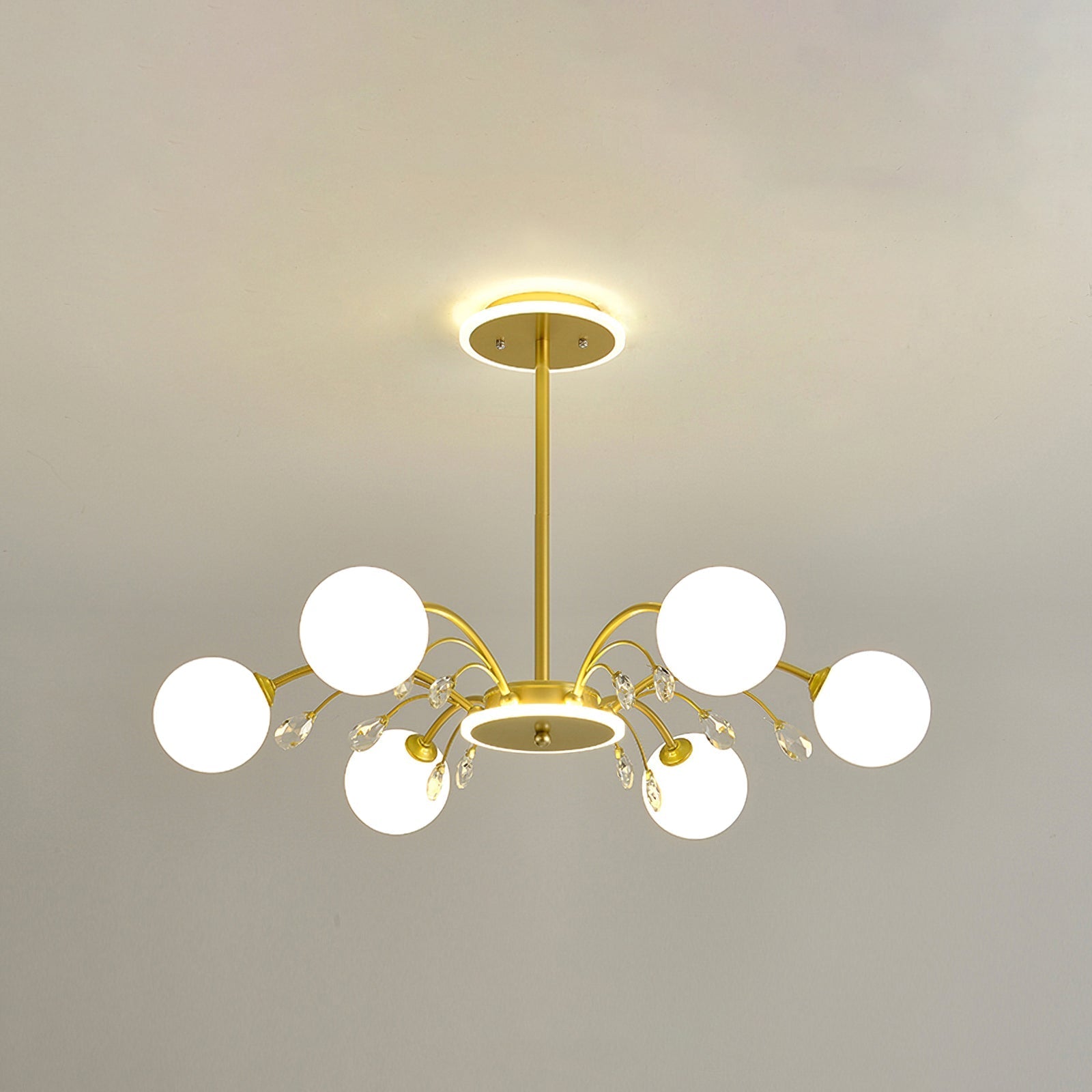 Luxurious Gold Glass Raindrop Chandeliers - Lumpaz