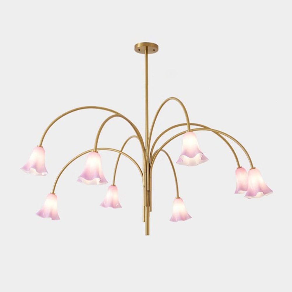 French Vintage Glass Flower Bedroom Chandelier Bauhaus Chandeliers - Lumpaz