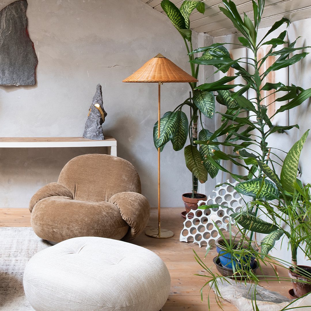 Vintage Rattan Tall Floor lamp For Reading - Lumpaz