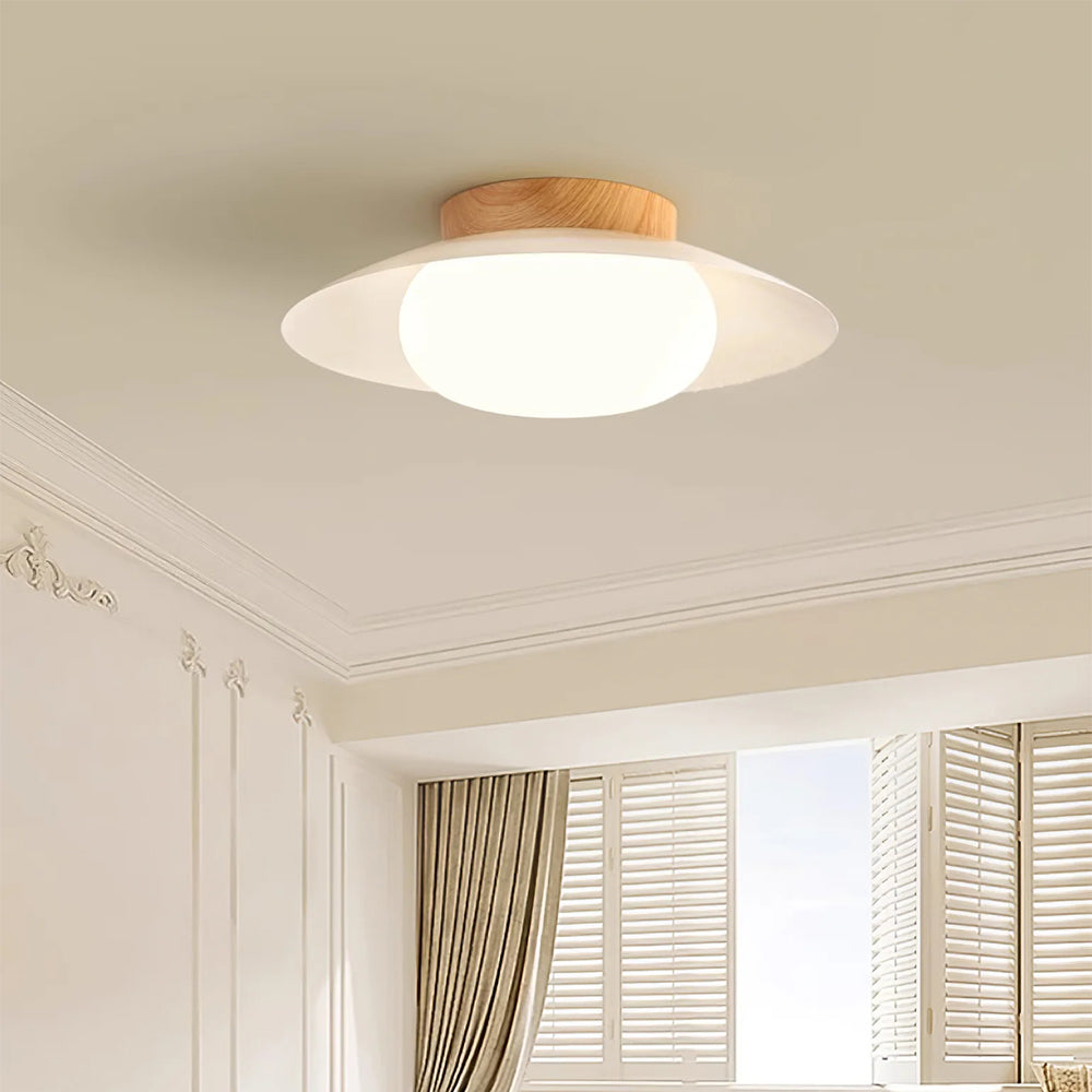Cream Round White Ceiling Light - Lumpaz