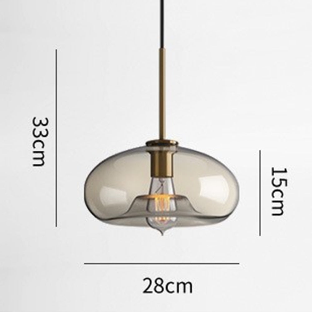 Industrial Amber Glass Pendant Light - Lumpaz
