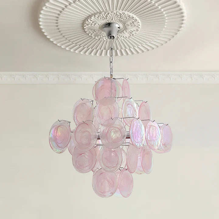 Pink Murano Glass Chandelier for Living Room - Lumpaz