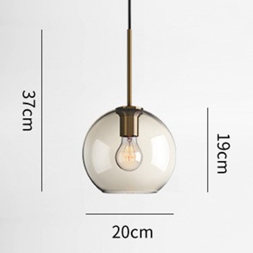 Industrial Amber Glass Pendant Light - Lumpaz
