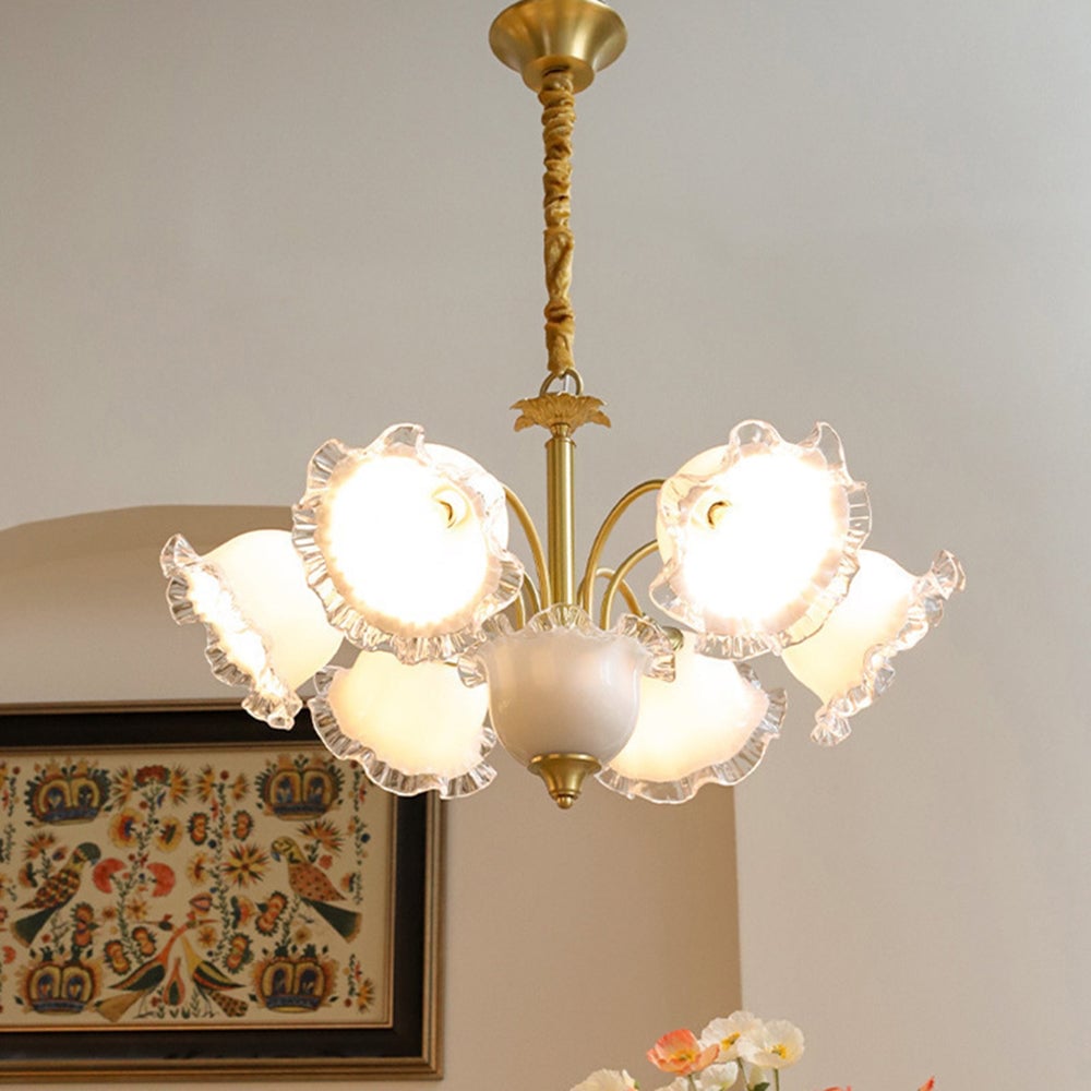 Large Flower Shape Copper Ceiling Chandelier - Lumpaz