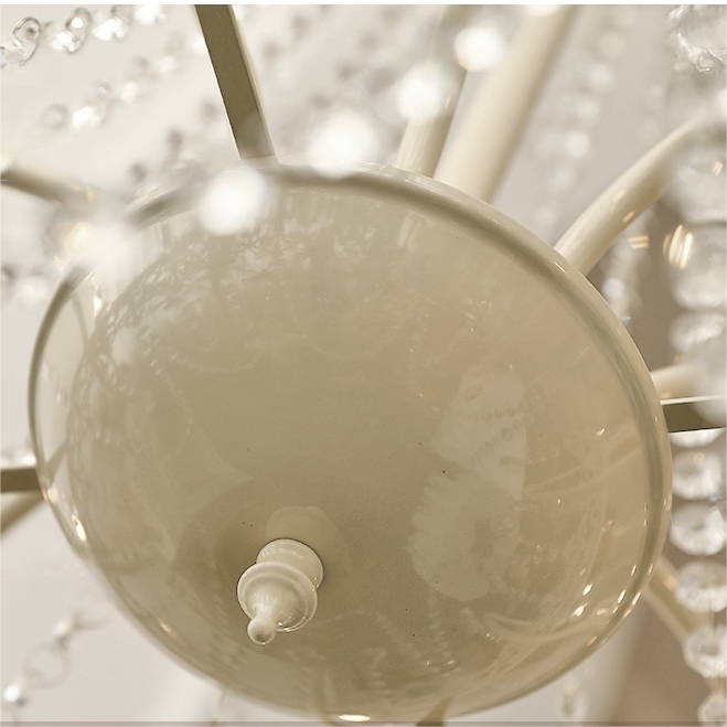 Vintage White Metal & Glass Luxury Chandelier Light - Lumpaz