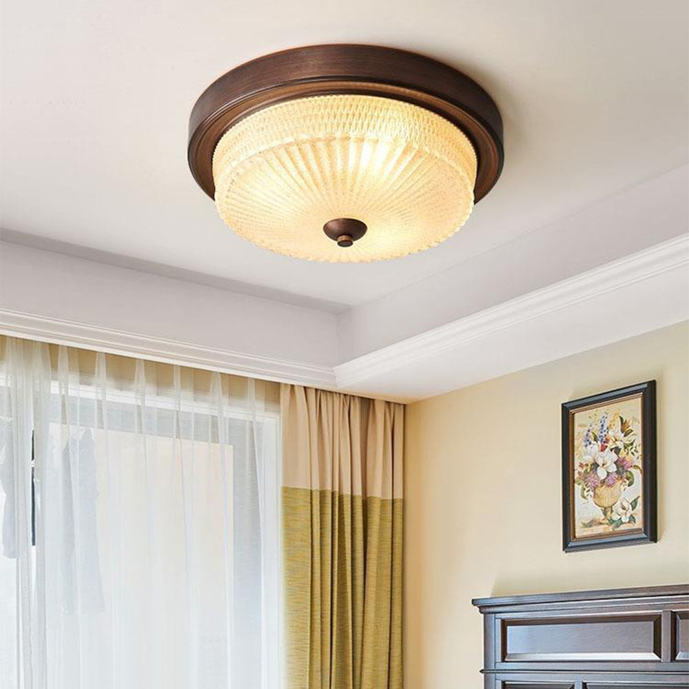 Retro Round Bedroom Ceiling Lamp - Lumpaz