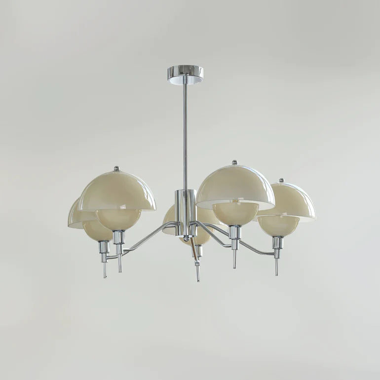 French White Cream Mushroom Chandelier - Lumpaz