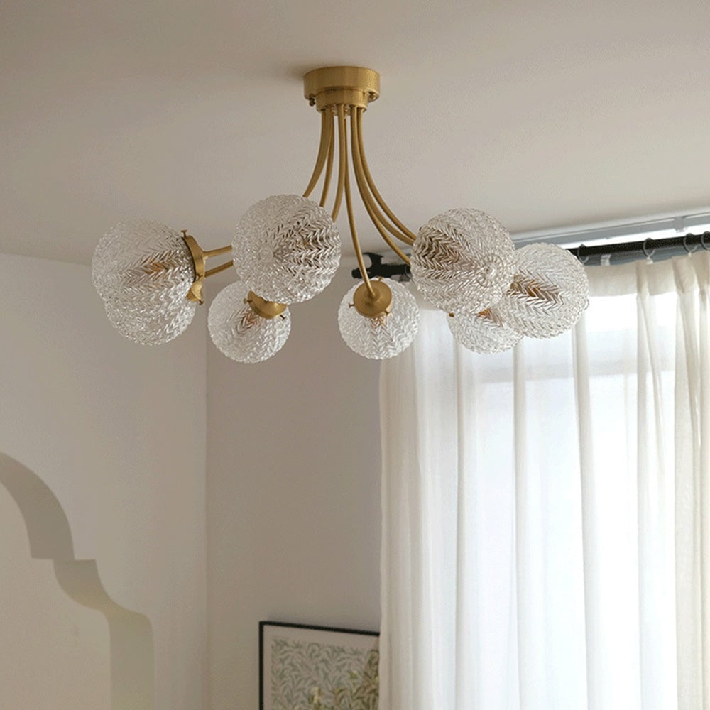 Mid Century Circle Metal Chandelier For Living Room - Lumpaz