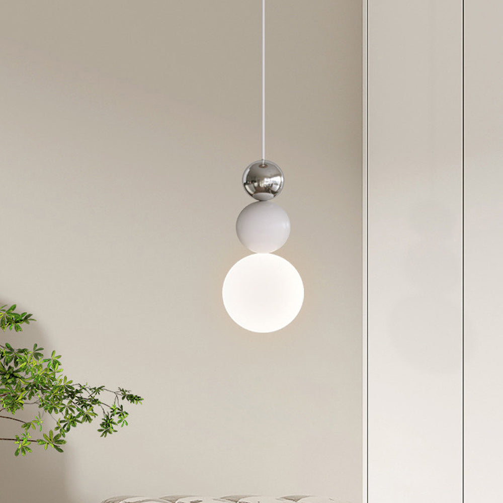 Modern White Glass Hanging Pendant Light - Lumpaz