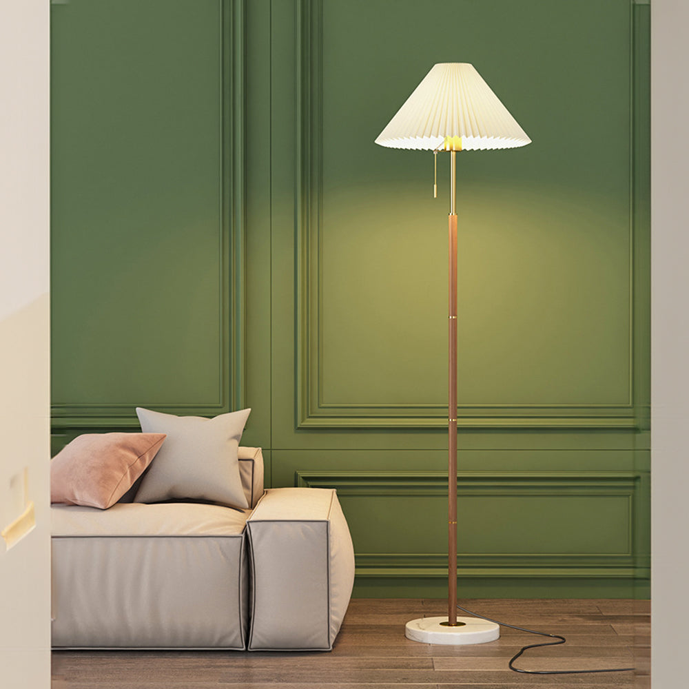Vintage Pleated Metal Standing Lamp - Lumpaz