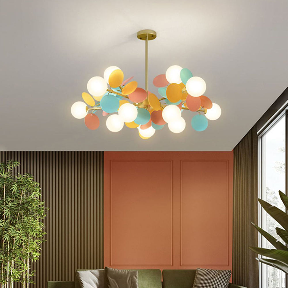 Nordic Multicolored Flower Branch Living Room Chandelier - Lumpaz