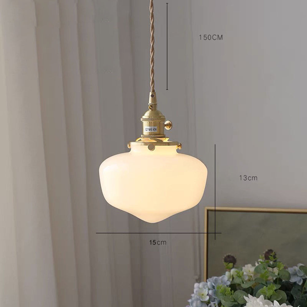 Retro Lantern Glass Pendant Hanging Light - Lumpaz
