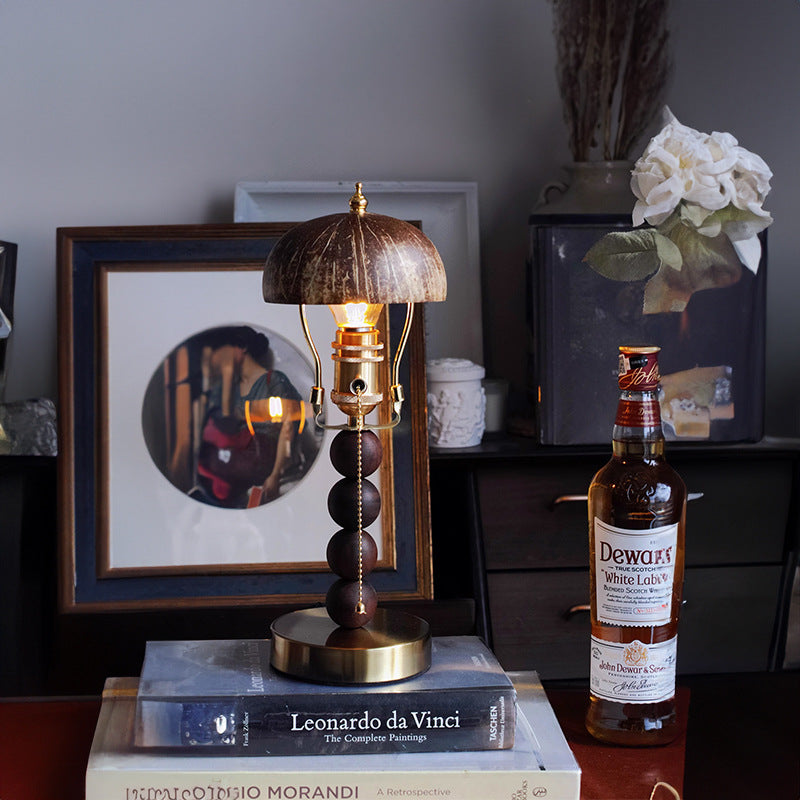 Retro Coconut Shell Decor Table Lamp - Lumpaz