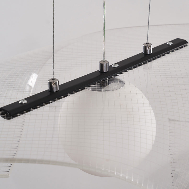 Modern Hat Shape Transparent Acrylic Pendant Light - Lumpaz