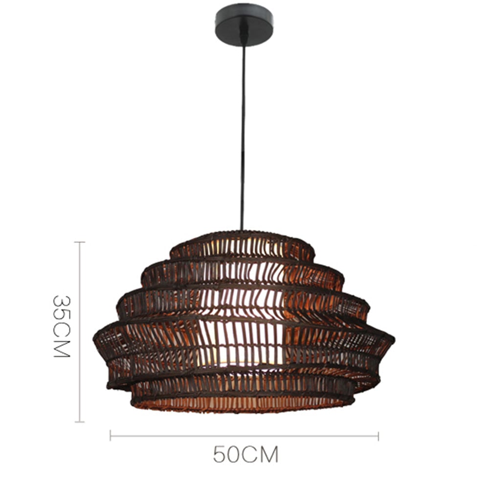 Modern Rattan Cage Pendant Light - Lumpaz