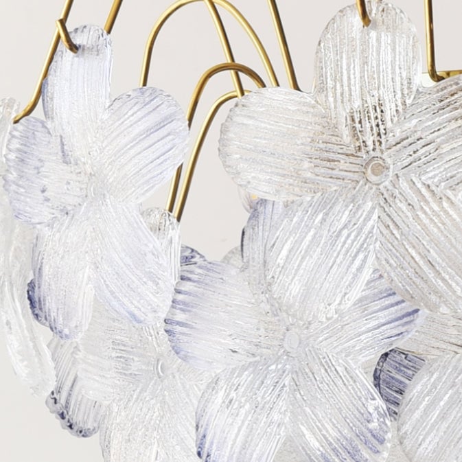 Classic Flower-Shaped Stained Glass Chandelier for Living Room - Lumpaz