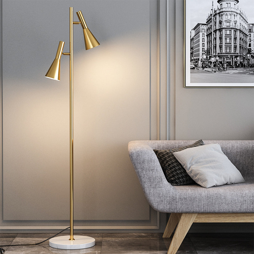 Creative Adjustable Two Heads Black Floor Lamp - Lumpaz