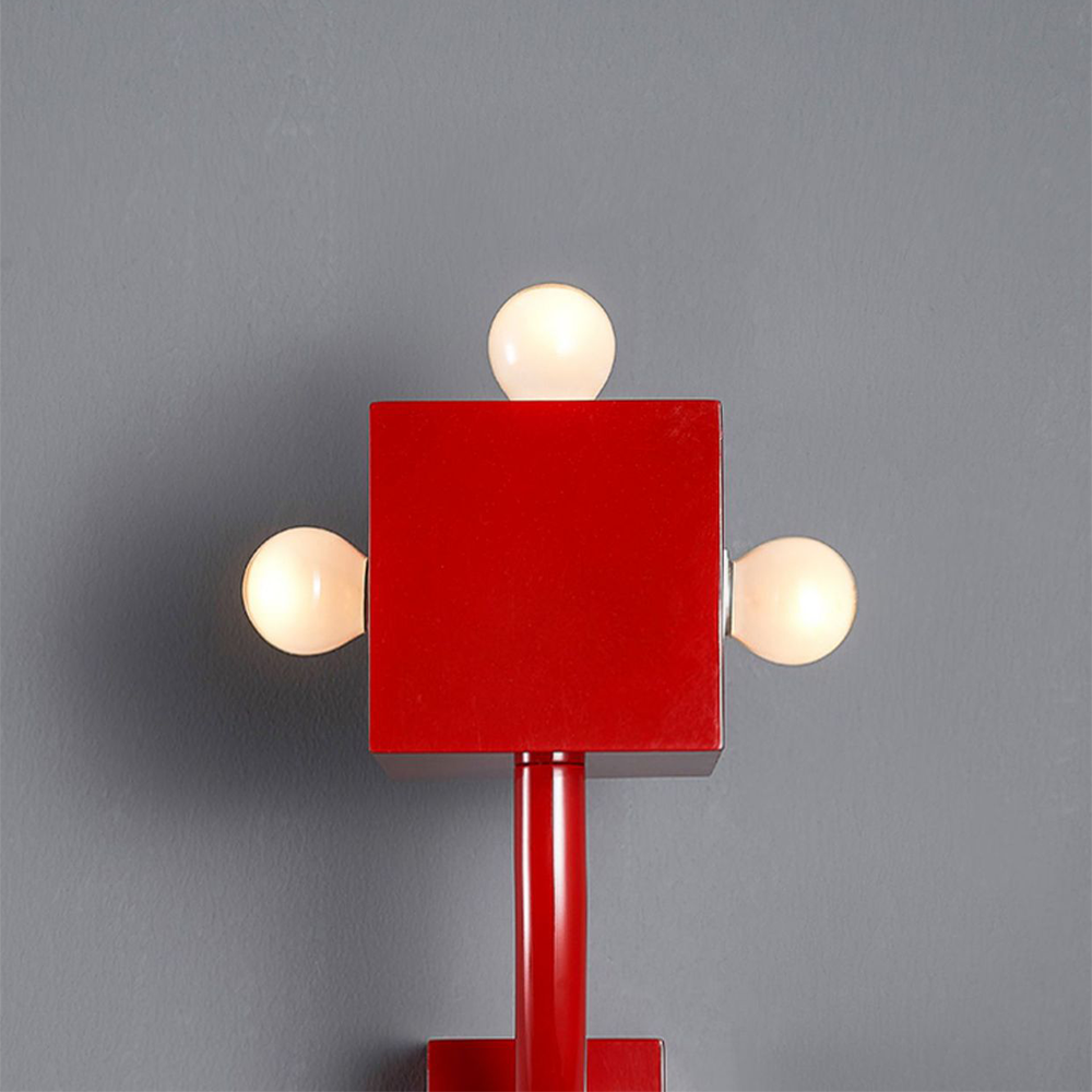 Vintage Metal Red Wall Lamp - Lumpaz