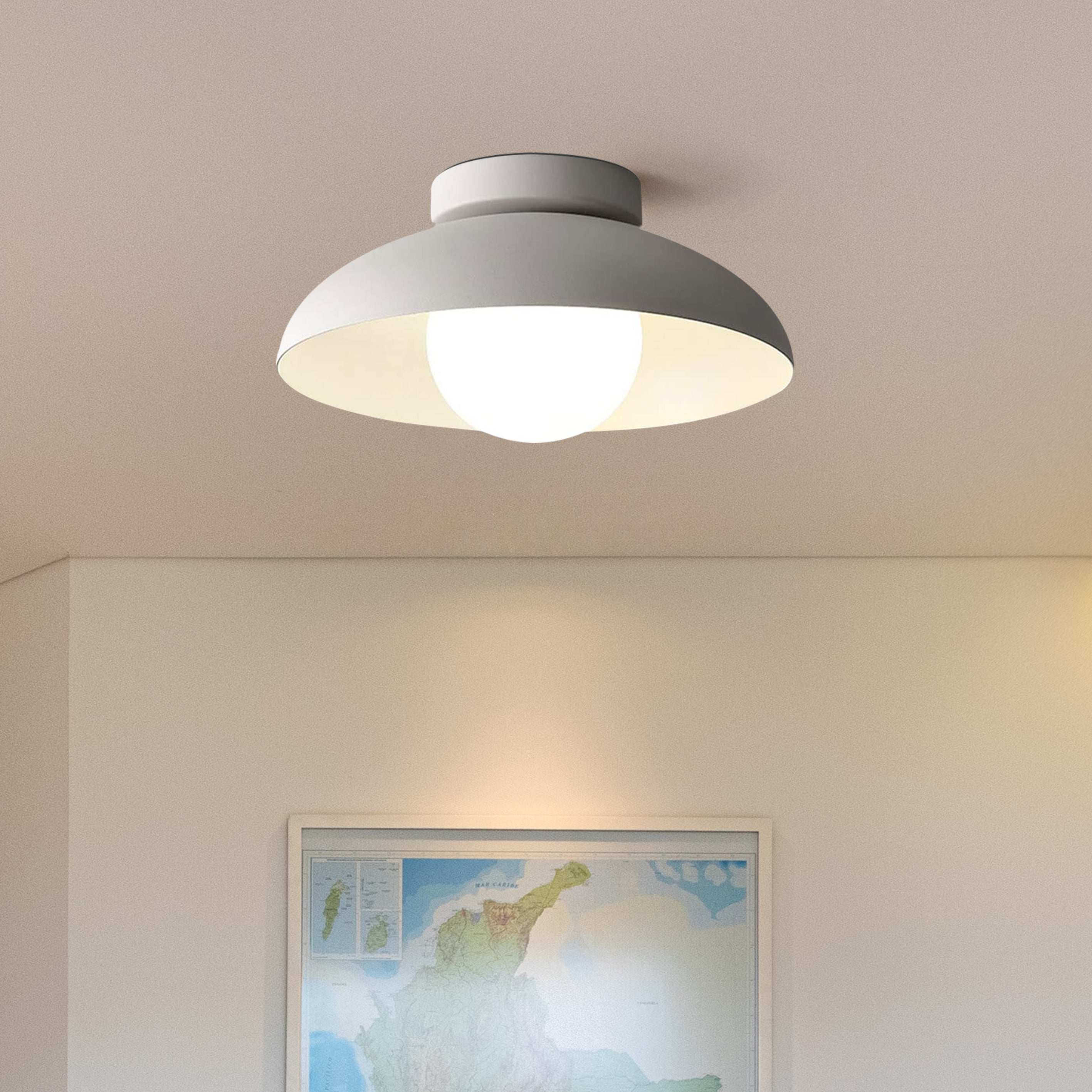 Contemporary Metal Semi Flush Ceiling Light for Hallway - Lumpaz