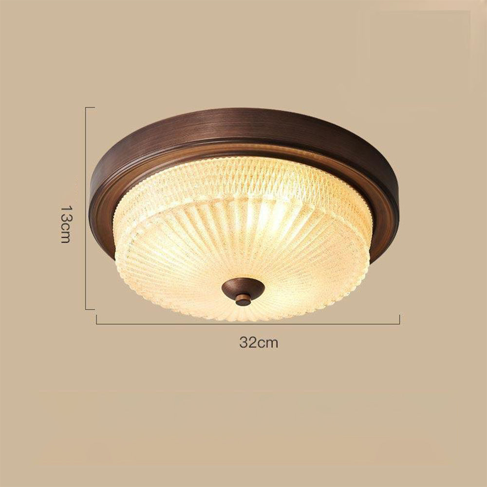Retro Round Bedroom Ceiling Lamp - Lumpaz