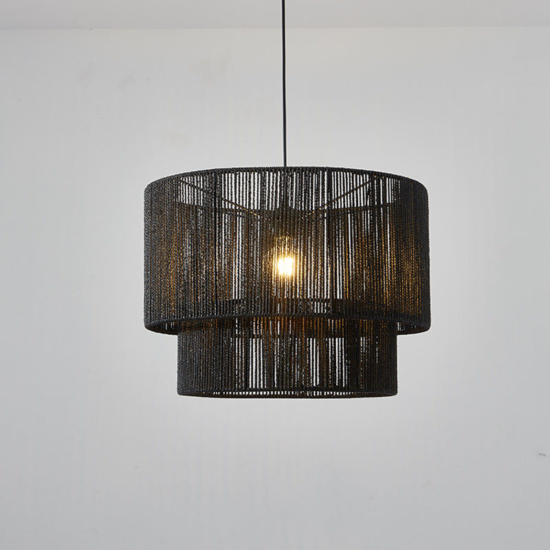 Retro Rope Woven Dining Room Pendant Light - Lumpaz