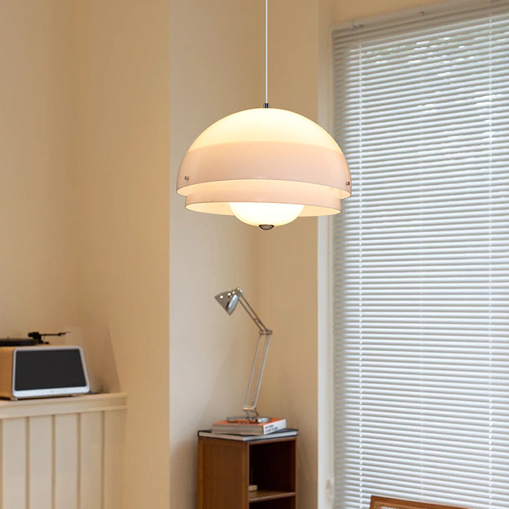 Modern Nordic Style Tiered Glass White Pendant - Lumpaz