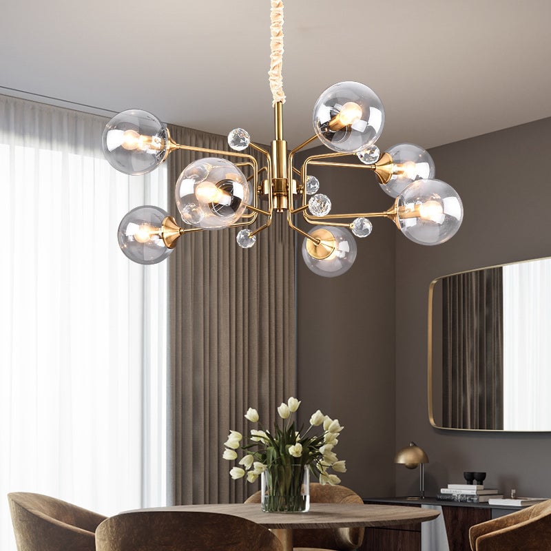 Gold Glass Modern LED chandelier - Lumpaz