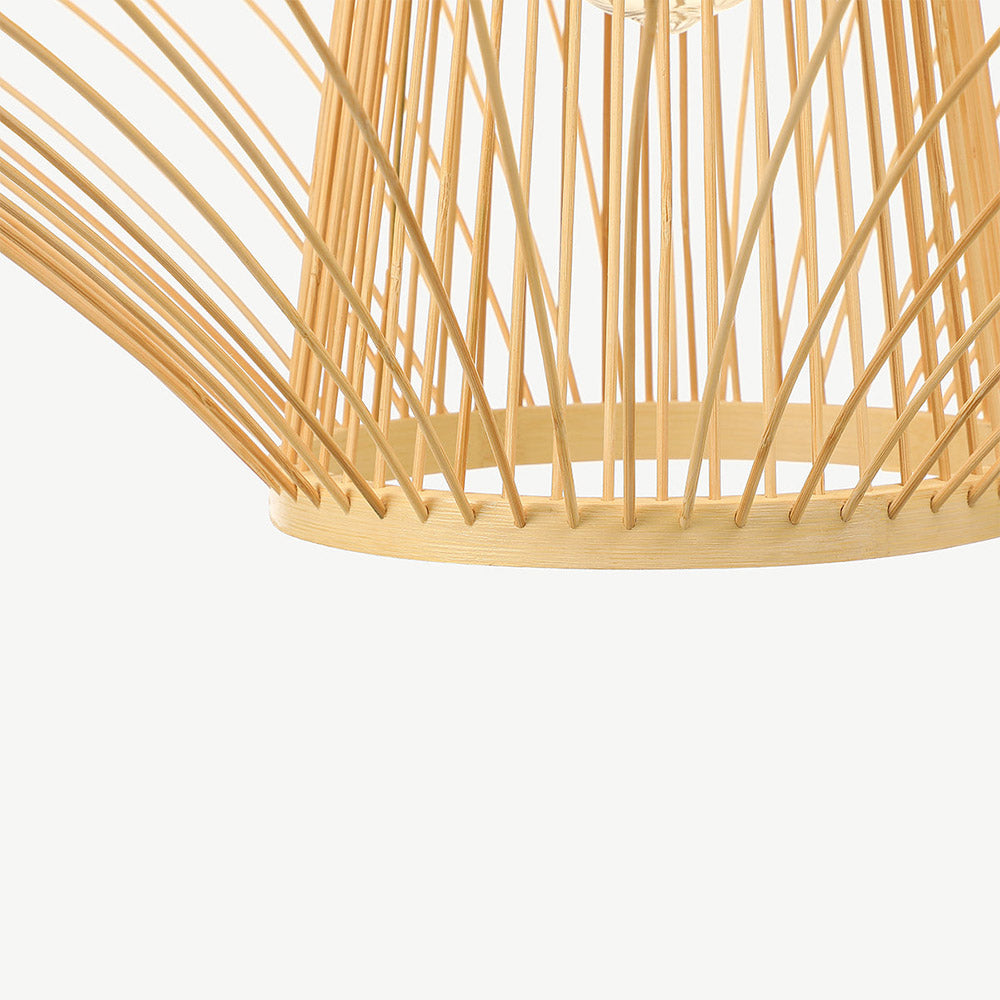 Short Handcrafted Woven Lantern Pendant Light For Living Room - Lumpaz