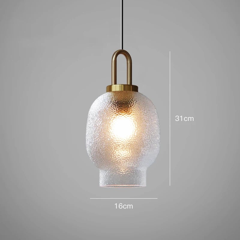 Clear Frosted Glass Pendant Light for Kitchen - Lumpaz