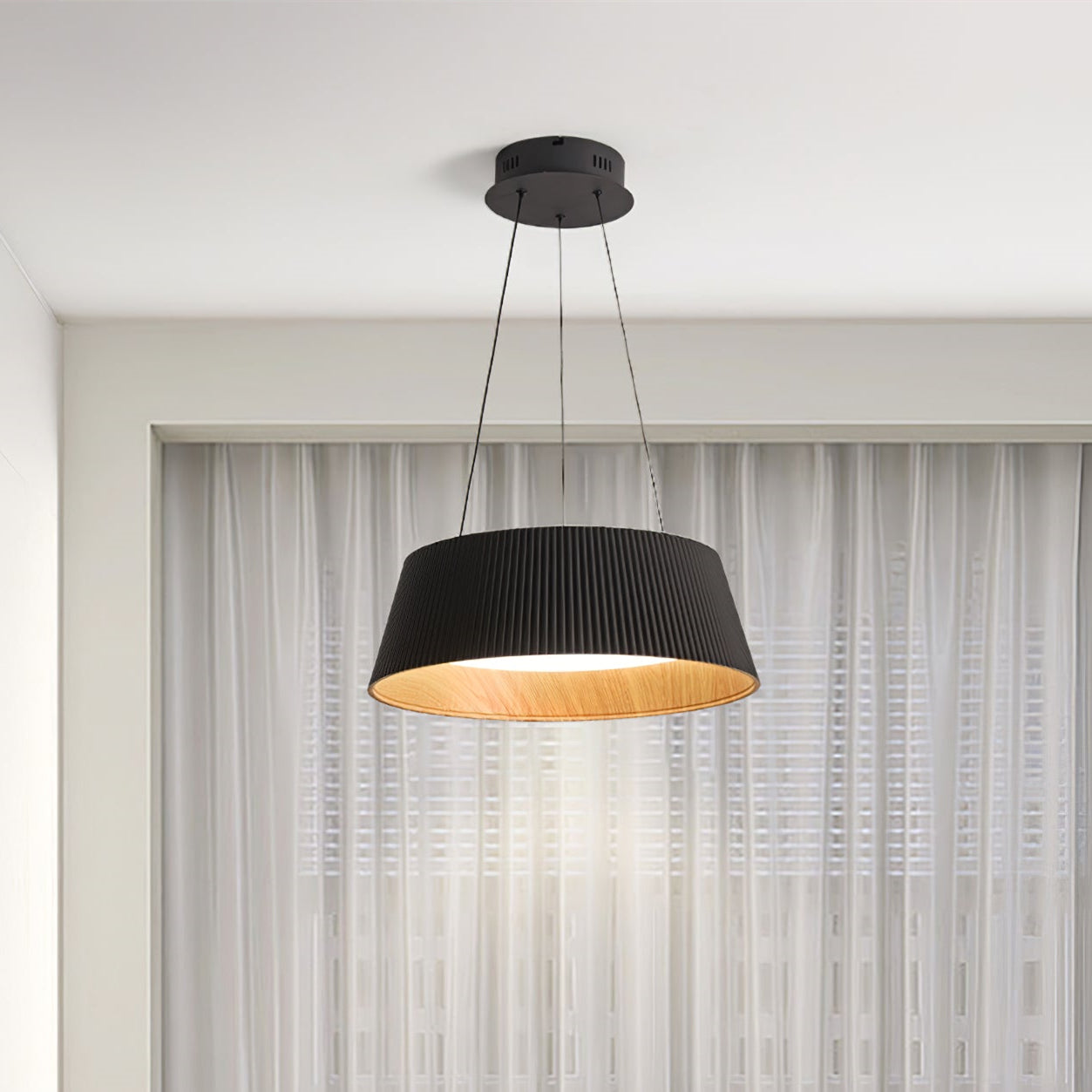 Modern Ribbed LED Pendant Light For Kitchen Island - Lumpaz