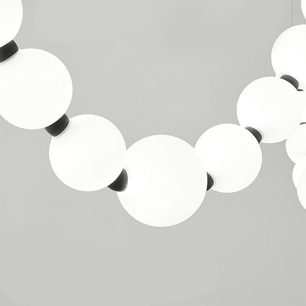 White Ball Bubble Brushed Copper Large Chandelier - Lumpaz