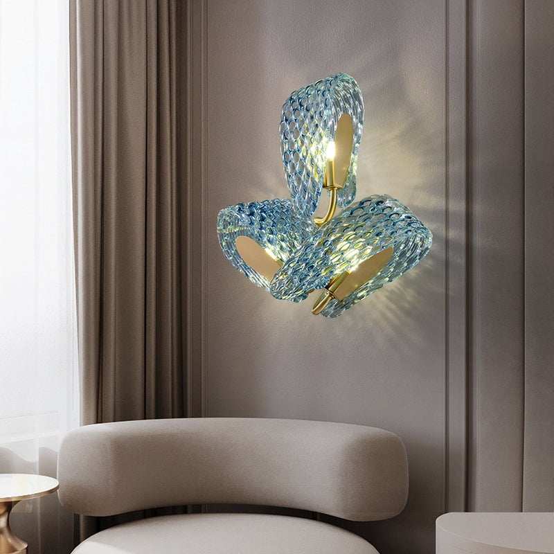 Retro Luxury Glass Blue Wall Lamp - Lumpaz