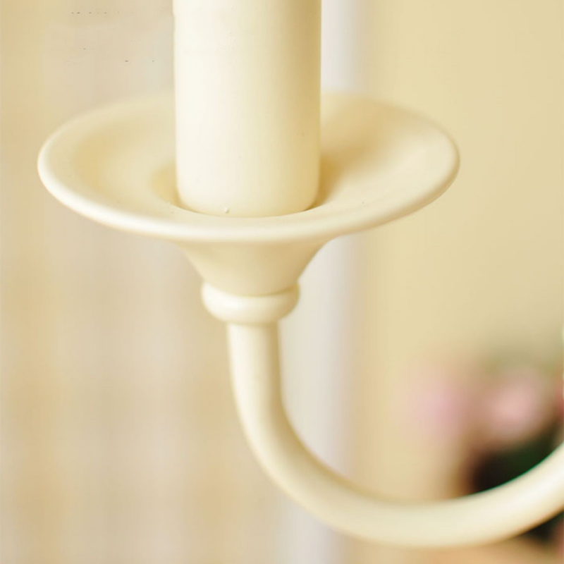 Vintage White Metal & Glass Luxury Chandelier Light - Lumpaz