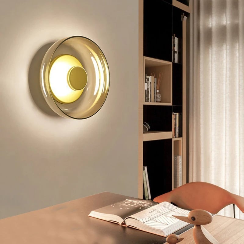 Glass Bowl Bedroom Bedside Wall Light - Lumpaz