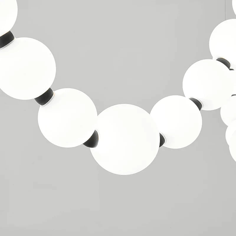 White Ball Bubble Brushed Copper Large Chandelier - Lumpaz