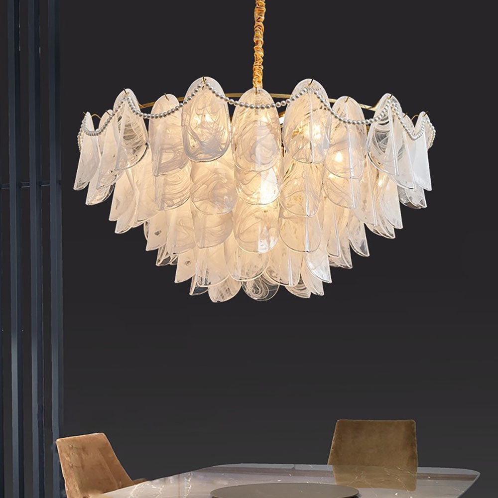 Contemporary Cloud-Inspired Frosted Glass Living Room Chandelier - Lumpaz