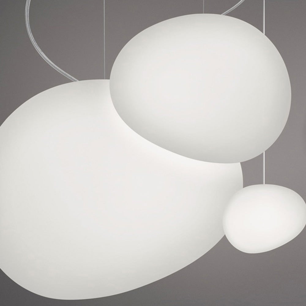 Modern Glass Hanging White Bubble Pendant Lights For Living Room - Lumpaz