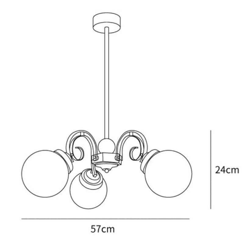 Vintage Kotter Cream Glass Chandelier - Lumpaz
