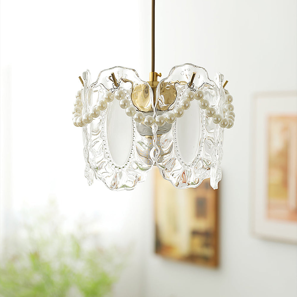 Elegant Floral Glass Pendant Lamp Pendant Light - Lumpaz