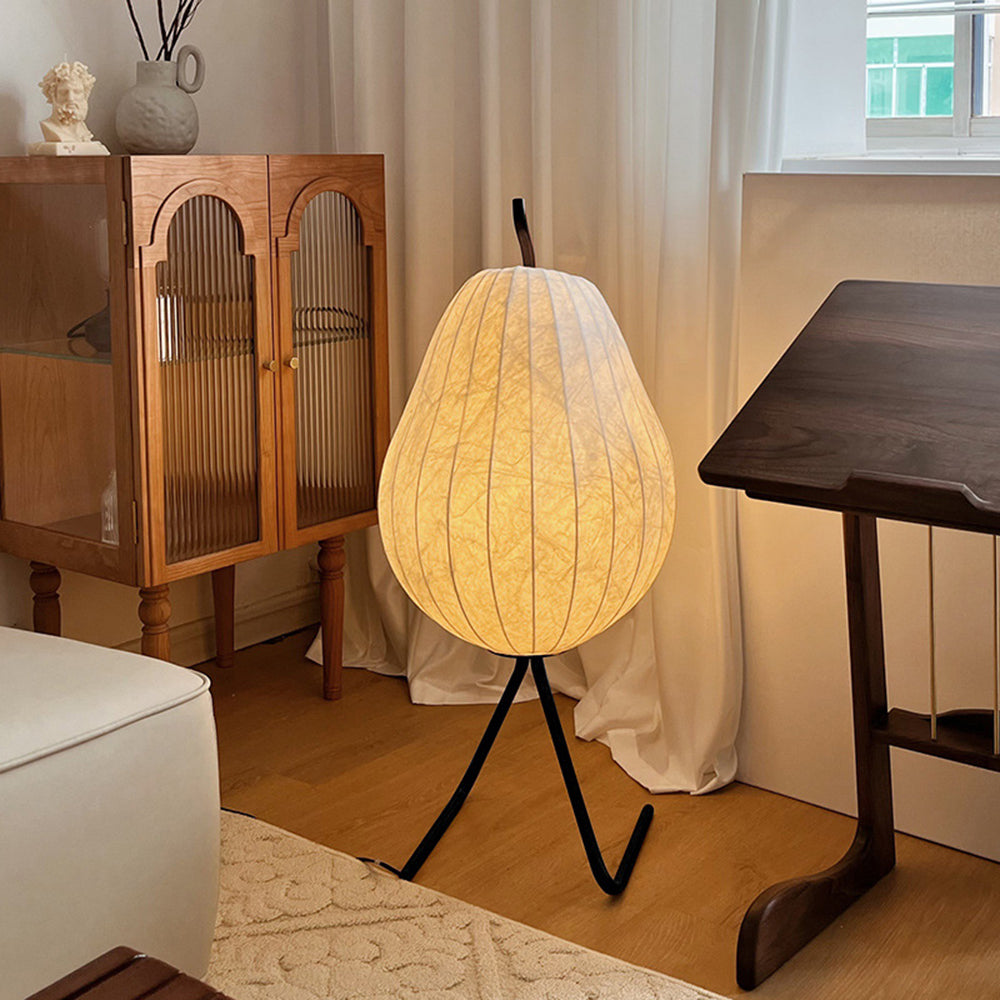 Pear Silk Floor Lamp For Living Room - Lumpaz