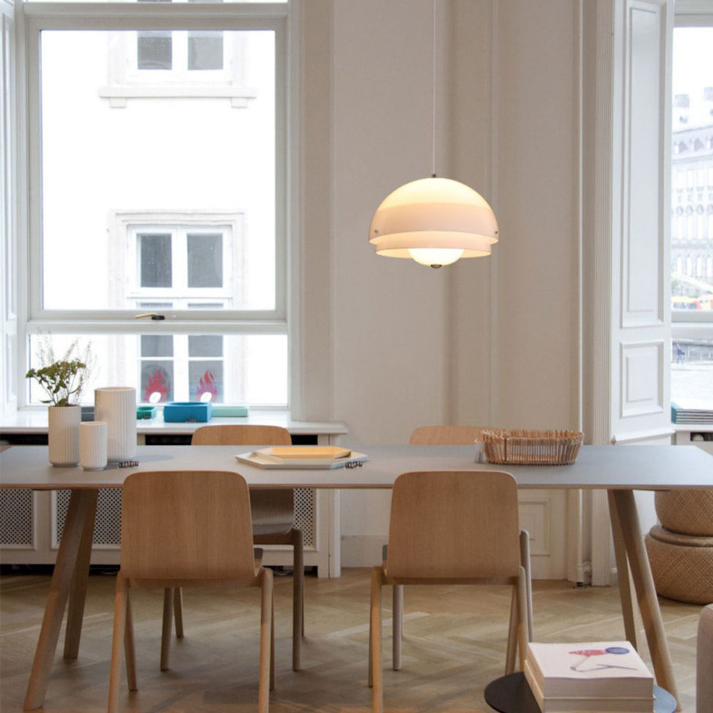 Modern Nordic Style Tiered Glass White Pendant - Lumpaz