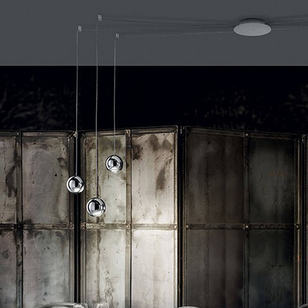 Mid-century Mirror Ball LED Pendant Light - Lumpaz