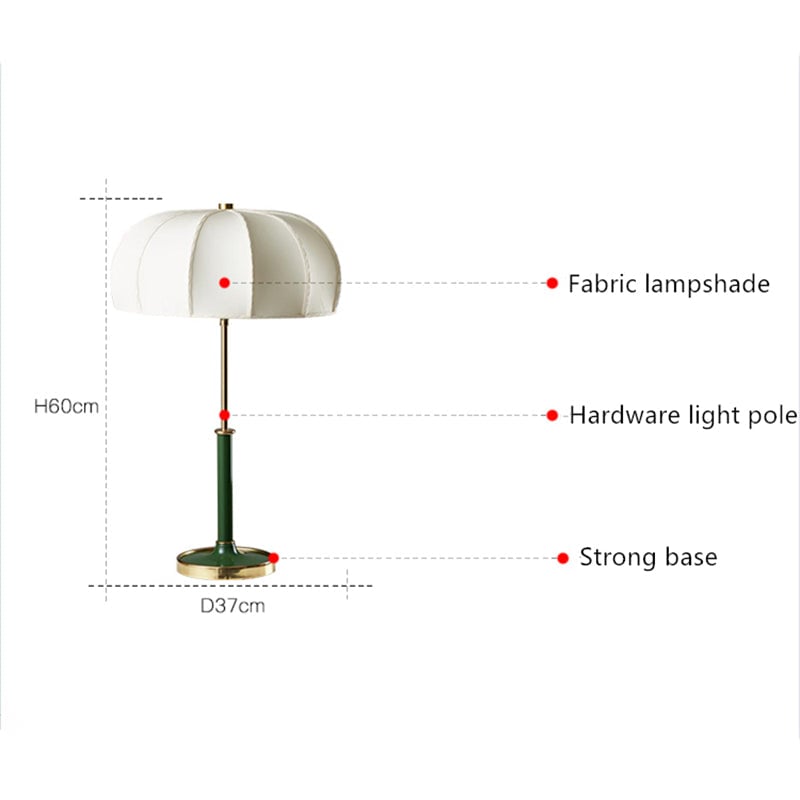 Fabric Table Lamp Decor E27 Bedside Table Light - Lumpaz