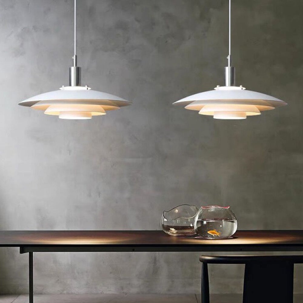 Modern White Iron Hanging Pendant Light - Lumpaz