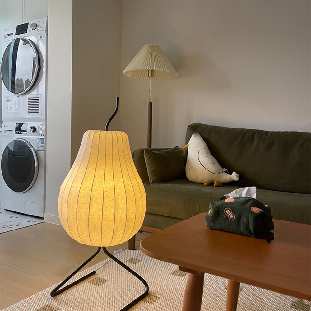 Pear Silk Floor Lamp For Living Room - Lumpaz