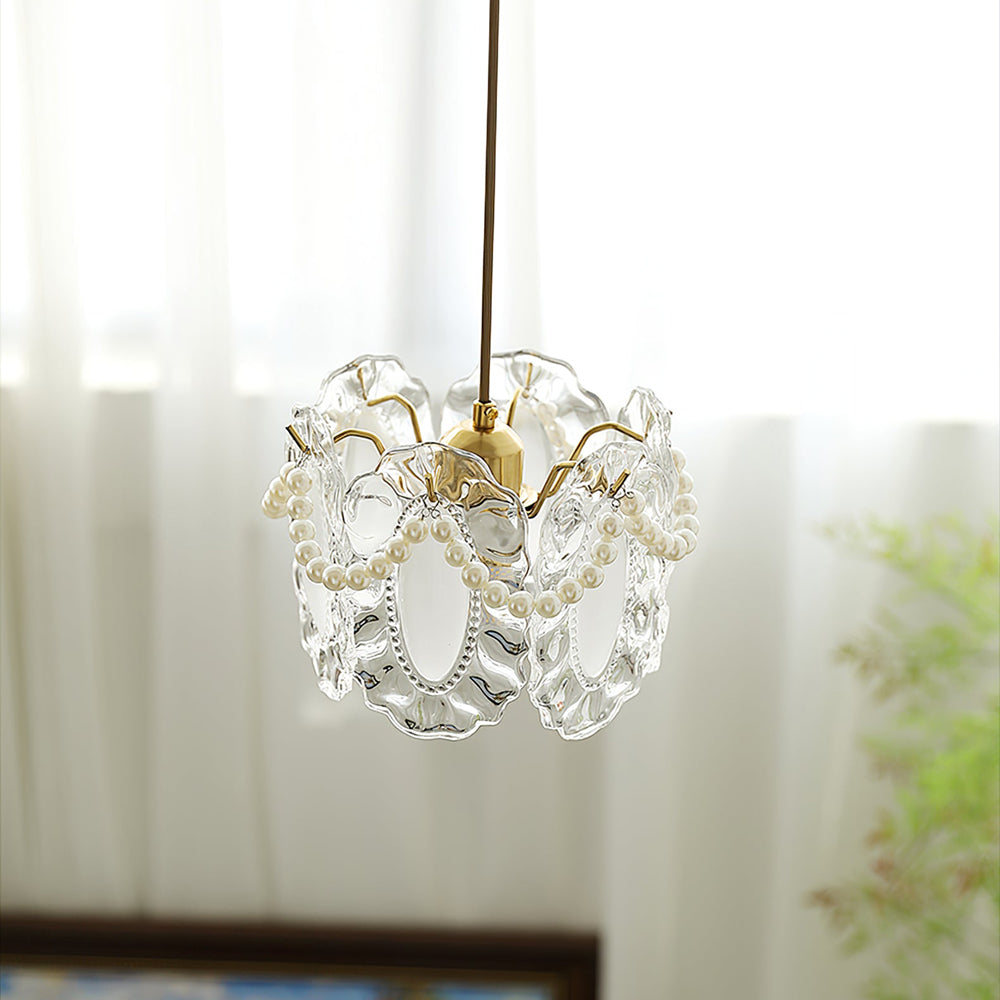 Elegant Floral Glass Pendant Lamp Pendant Light - Lumpaz