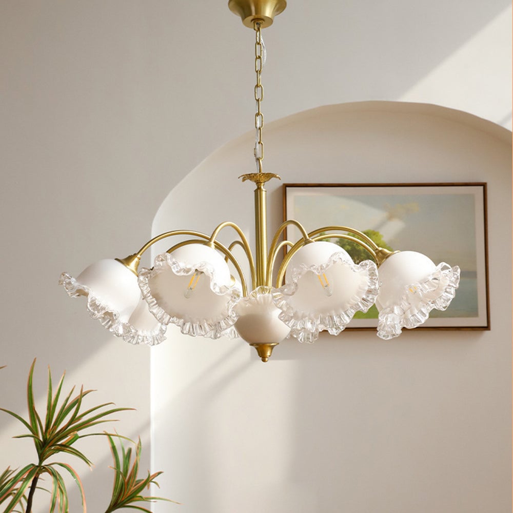 Large Flower Shape Copper Ceiling Chandelier - Lumpaz